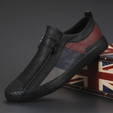 Zapatos de lona con cremallera estilo coreano para hombre